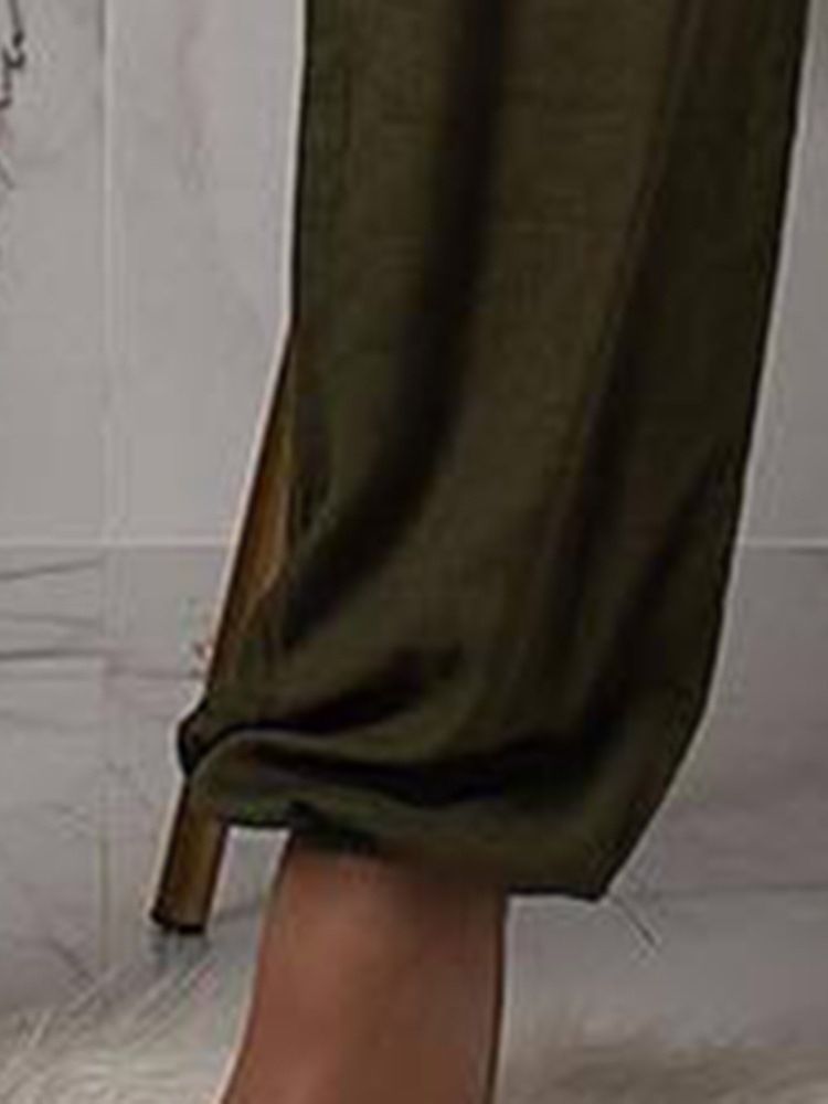 Combinaison Taille Haute Taille Haute Unie Pleine Longueur Pour Femmes