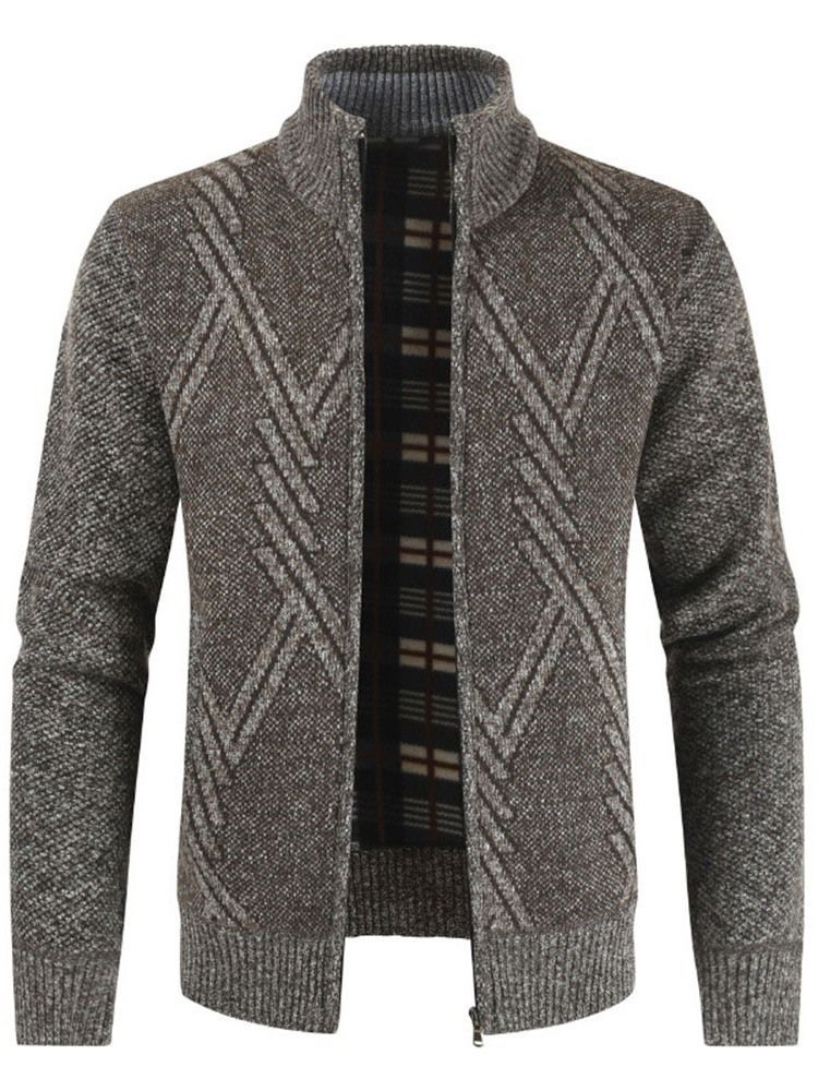Manteau Pour Hommes Col Montant Patchwork Standard Slim Casual Pull