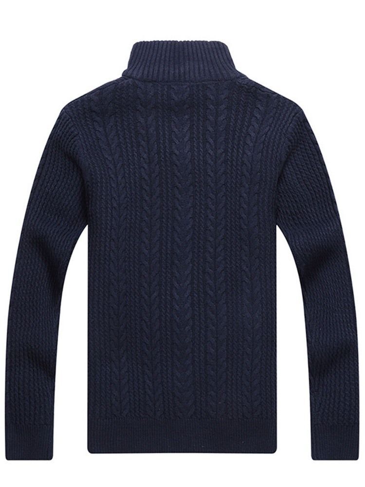 Pull Pour Hommes À Fermeture Éclair Standard Avec Col Montant En Patchwork