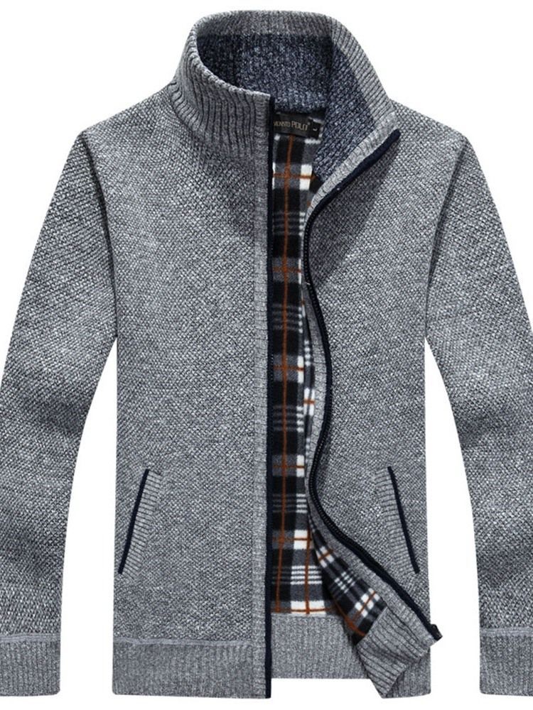 Pull Pour Hommes À Fermeture À Glissière Droite Standard À Col Uni
