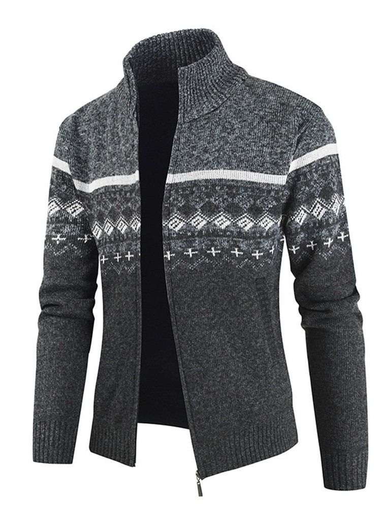 Pull Slim D'hiver À Blocs De Couleurs Standard Pour Hommes