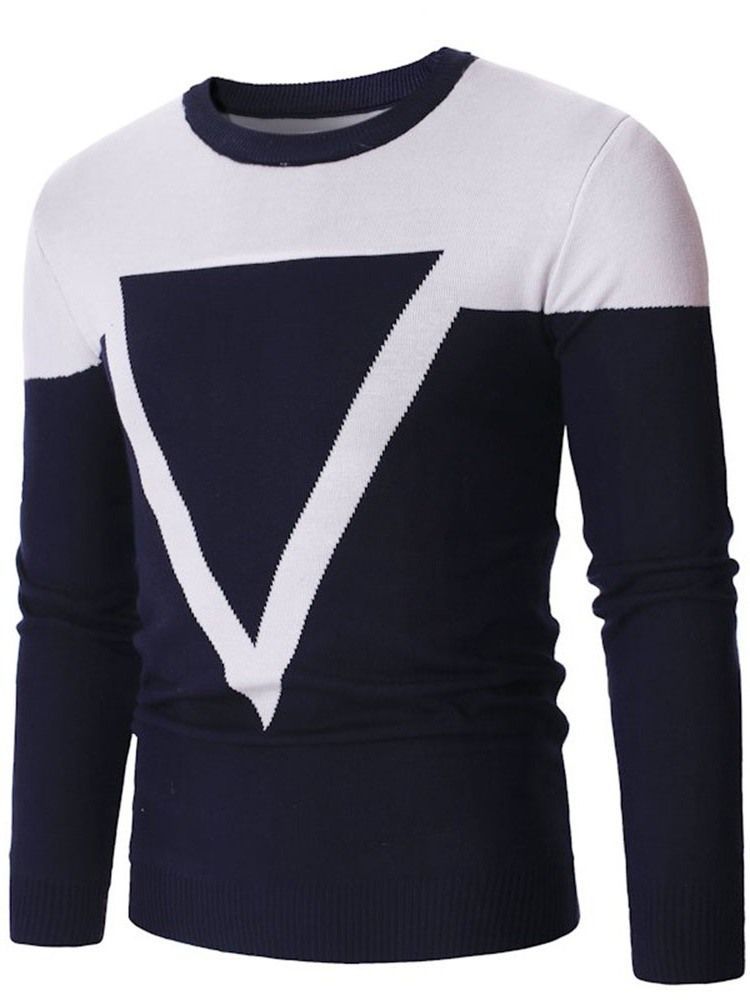 Pull Slim Standard Patchwork Color Block Automne Homme