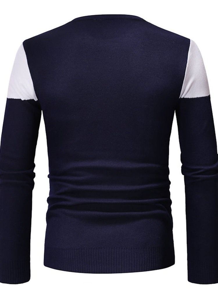 Pull Slim Standard Patchwork Color Block Automne Homme