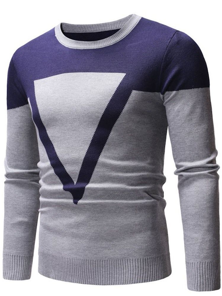Pull Slim Standard Patchwork Color Block Automne Homme