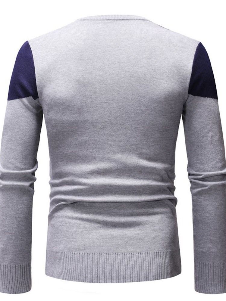 Pull Slim Standard Patchwork Color Block Automne Homme