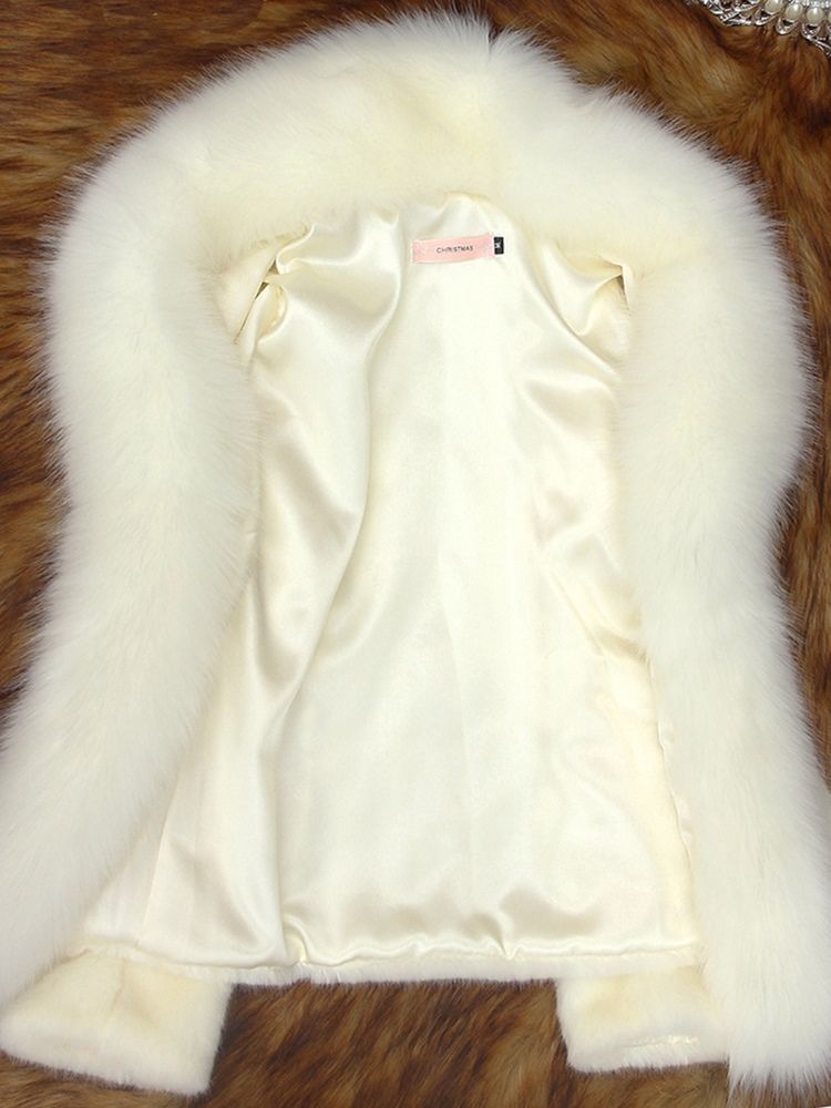 Manteau En Fausse Fourrure Patchwork Épais Pour Femmes