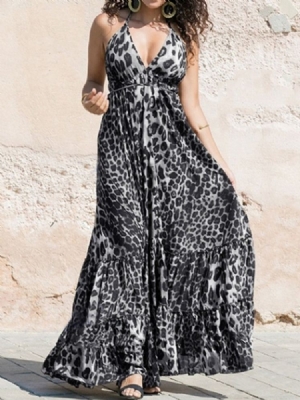 Robe Bohème Sans Manches À Col En V Et Taille Moyenne Robes De Plage Pour Femmes