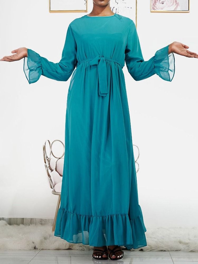 Robe À Lacets À Manches Longues Et À Manches Longues Pour Femmes
