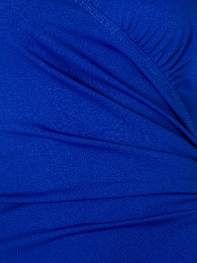 Robe Longue Asymétrique Plissée À Col En V Pour Femme
