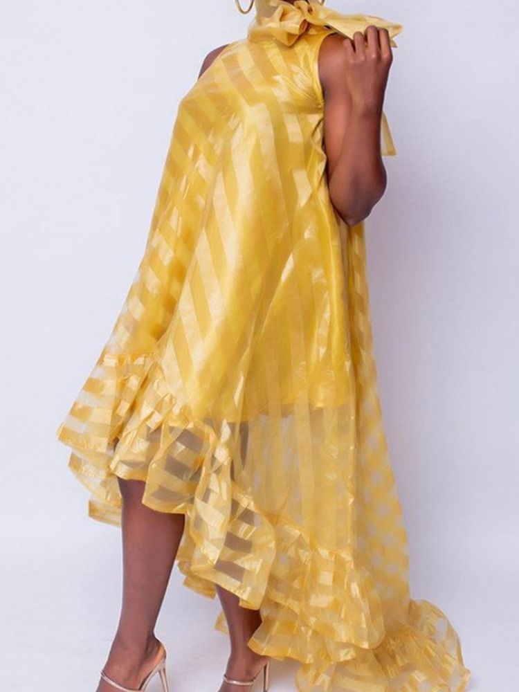 Robe Longue Asymétrique Sans Manches Au Sol Pour Femmes