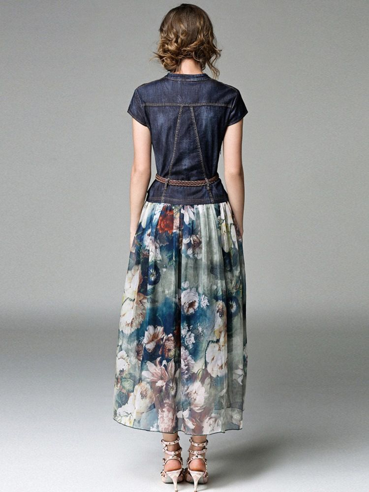 Robe Longue En Mousseline De Soie À Col En V Pour Femme