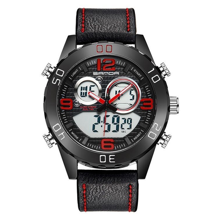 Montre À Cadran En Cuir Pour Hommes