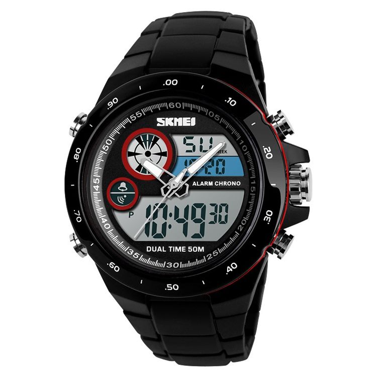 Montre Électronique À Quartz À Double Mouvement Pour Homme