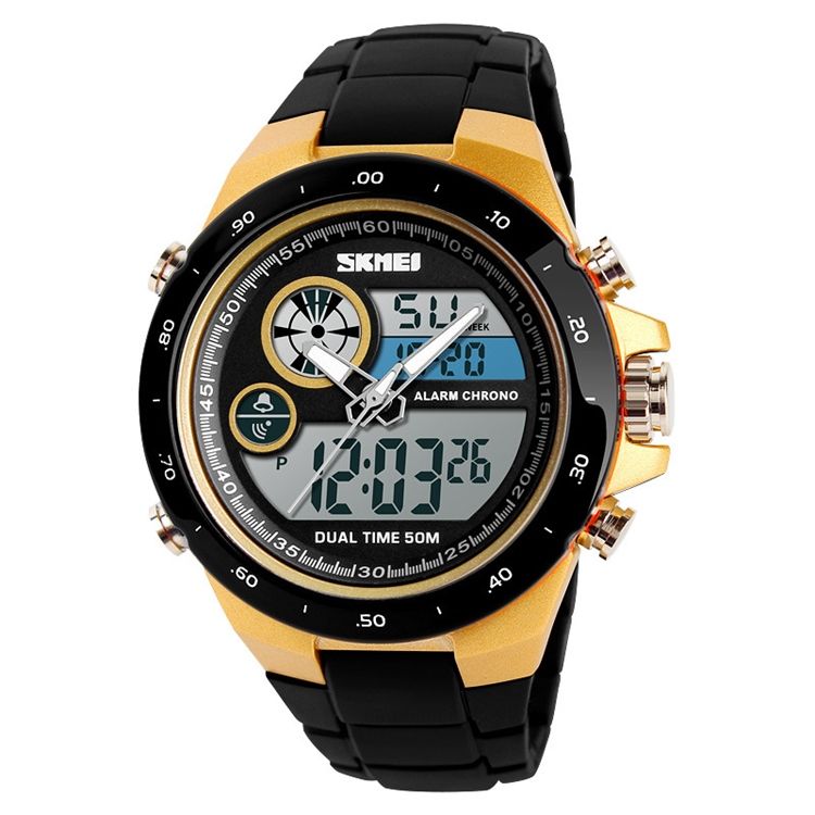 Montre Électronique À Quartz À Double Mouvement Pour Homme