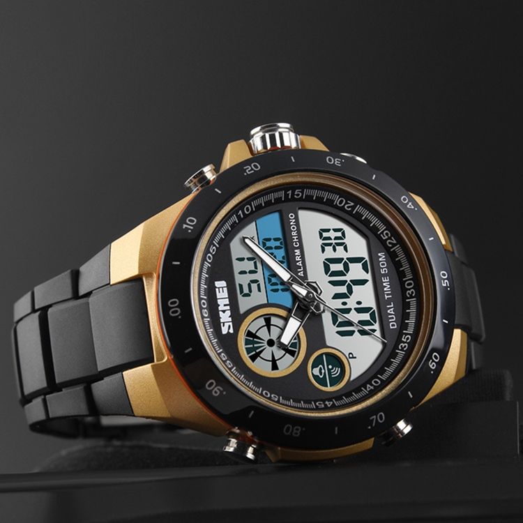 Montre Électronique À Quartz À Double Mouvement Pour Homme