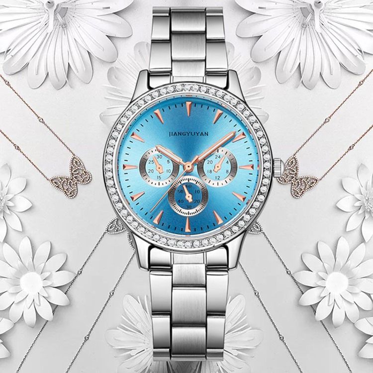 Montre À Quartz Étanche En Acier Pour Femme
