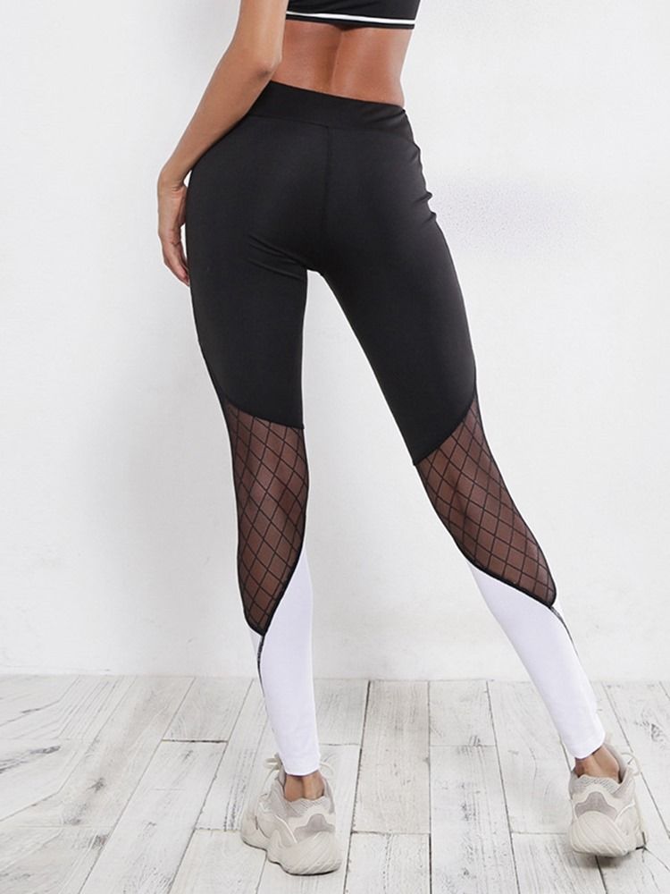 Femmes Color Block Patchwork D'été Cheville Longueur Leggings Pantalon De Yoga Taille Haute Tiktok Leggings