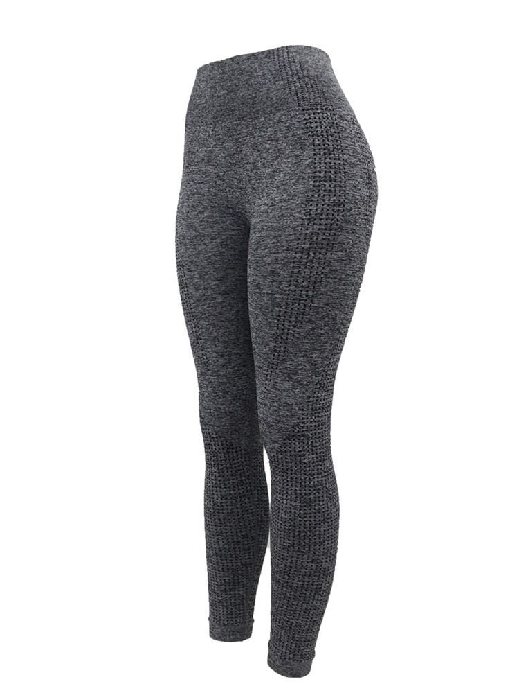 Femmes Polyester Solide Joint Sans Couture Respirant Femme Longueur Cheville Pantalon De Yoga Taille Haute Tiktok Leggings