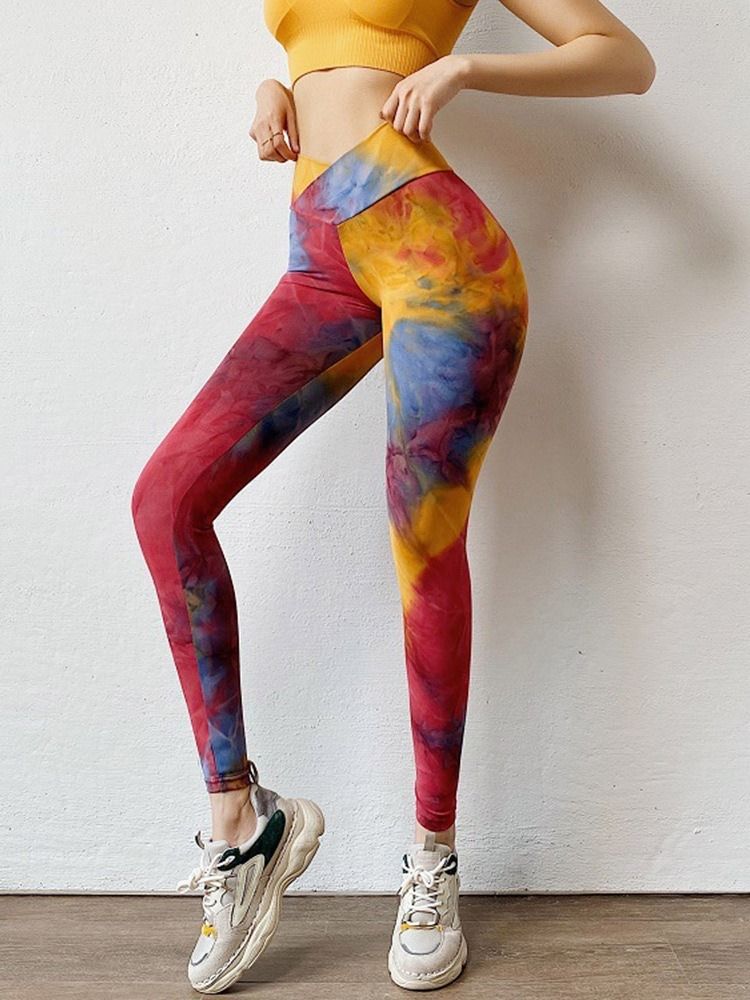 Pantalon De Yoga Anti-transpiration À Blocs De Couleurs Pour Femmes Taille Haute Leggings Tiktok