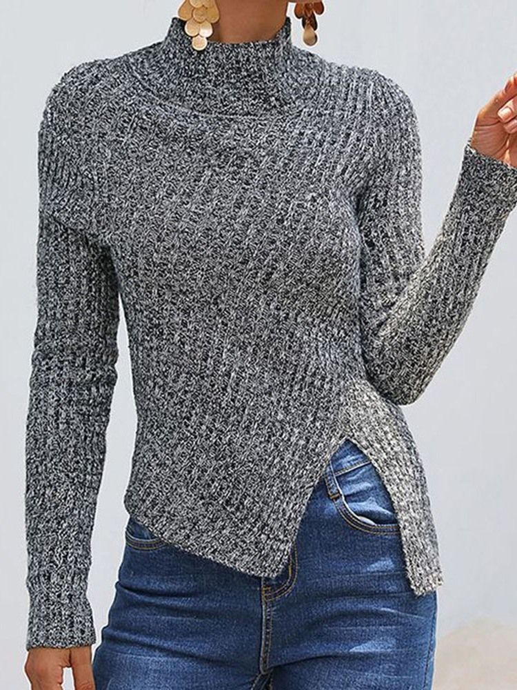 Pull D'automne À Manches Longues Et Régulier Pour Femmes