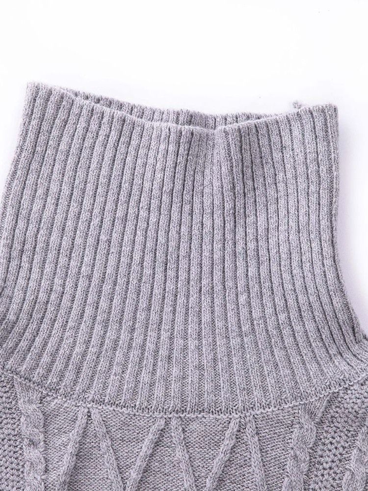 Pull D'hiver Pour Femmes À Manches Longues Et À Patchwork Régulier
