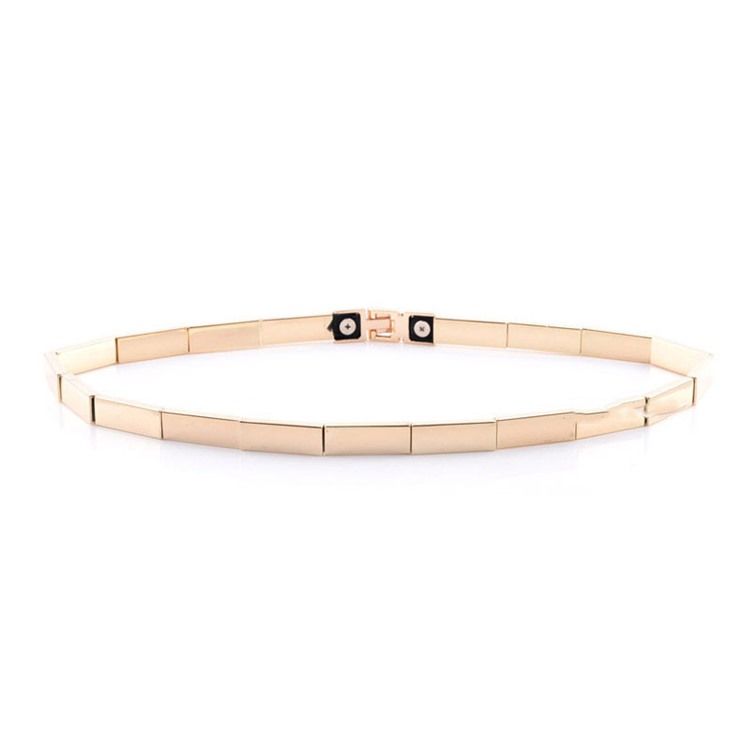 Ceinture Élastique À Bande Étroite En Bambou Métallique