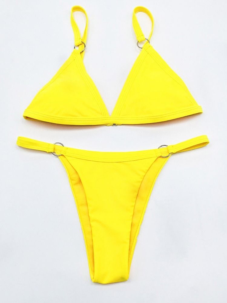Ensemble De Bikini Patchwork Pour Femmes Maillots De Bain Unis
