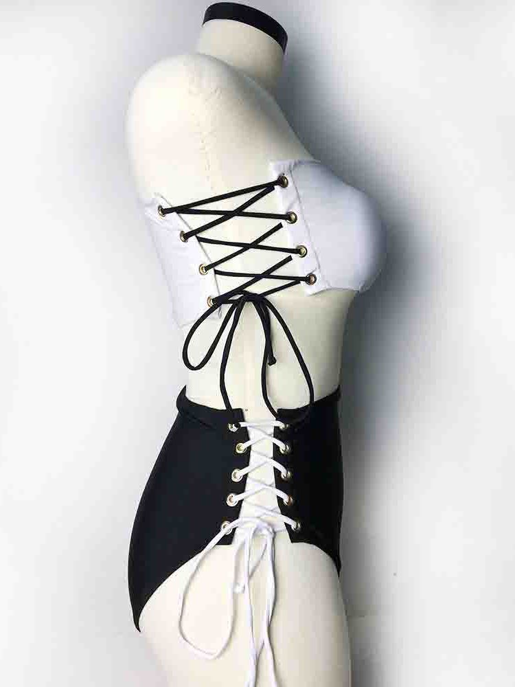 Maillot De Bain Une Pièce À Lacets Pour Femmes