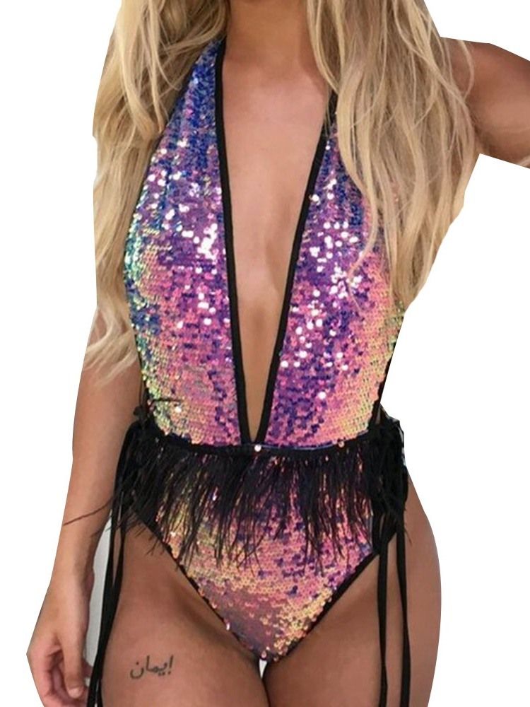 Maillot De Bain Une Pièce À Paillettes Pour Femmes