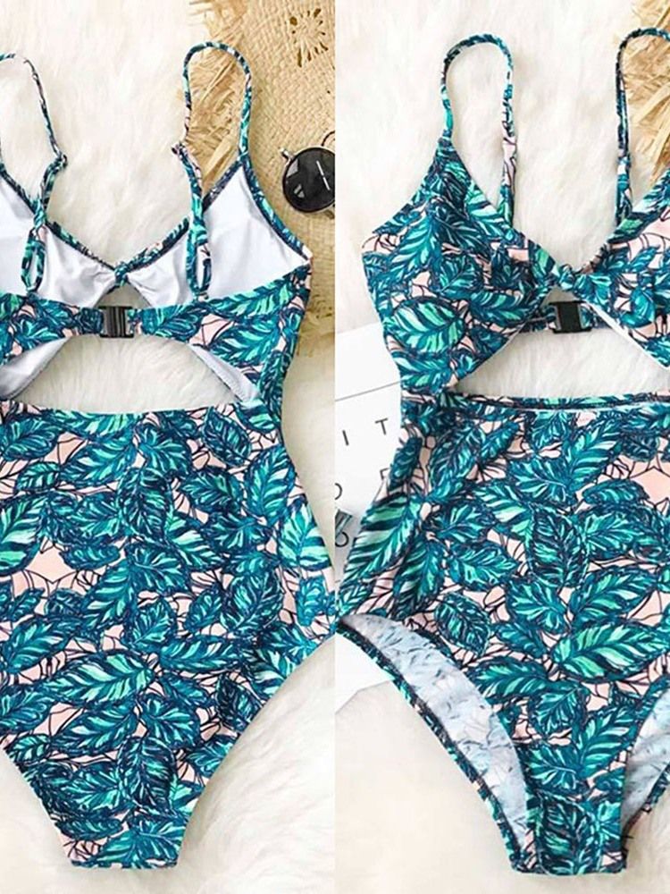 Maillots De Bain Sexy Une Pièce À Lacets Floraux Pour Femmes