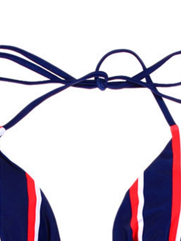 Ensemble De Bikini À Lacets À Rayures Sexy Pour Femmes