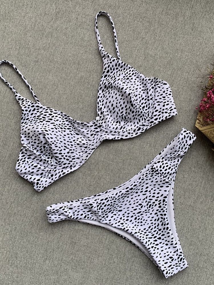 Ensemble De Bikini À Pois Pour Femmes