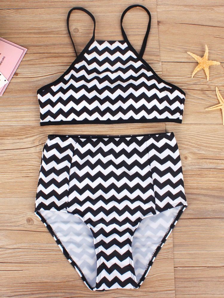 Ensemble De Bikini Sexy À Rayures Colorées Pour Femmes