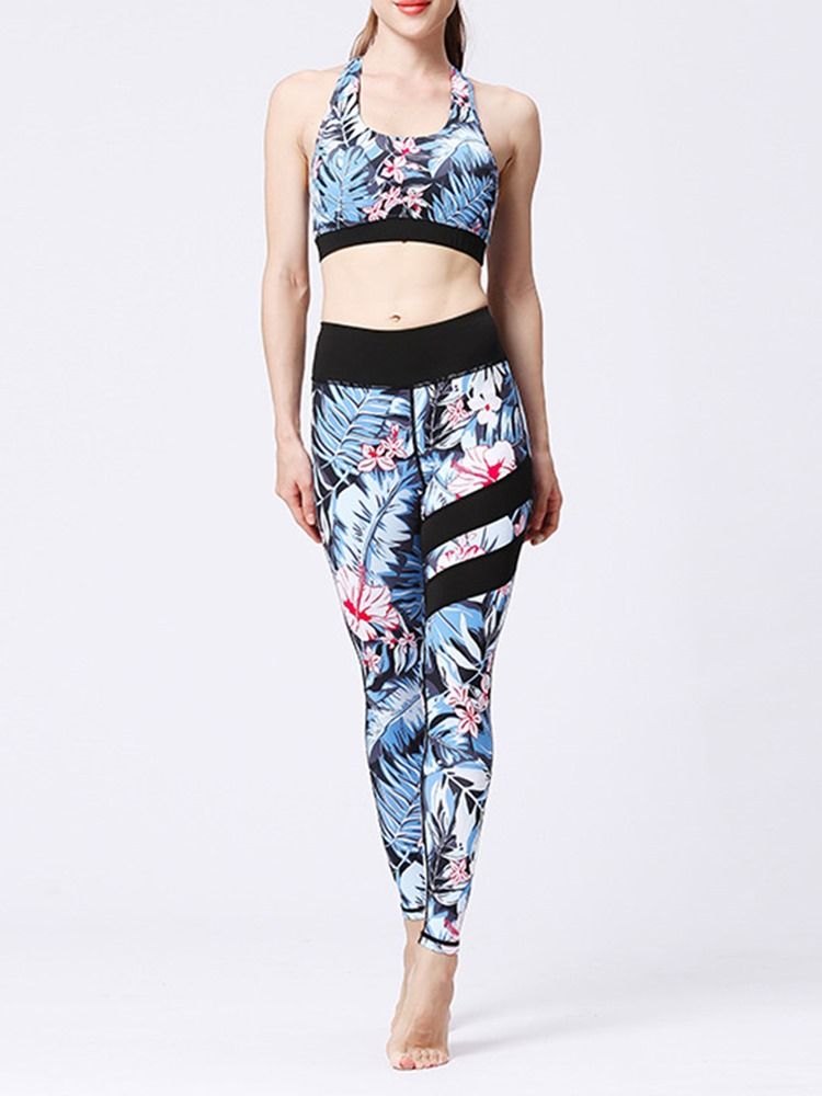 Ensembles De Sport Sans Manches À Imprimé Floral Pour Femmes