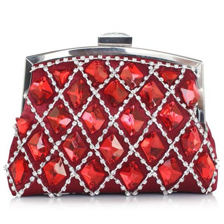 Pochette De Soirée En Strass À Carreaux Géométriques Nobles