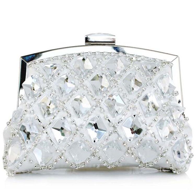 Pochette De Soirée En Strass À Carreaux Géométriques Nobles