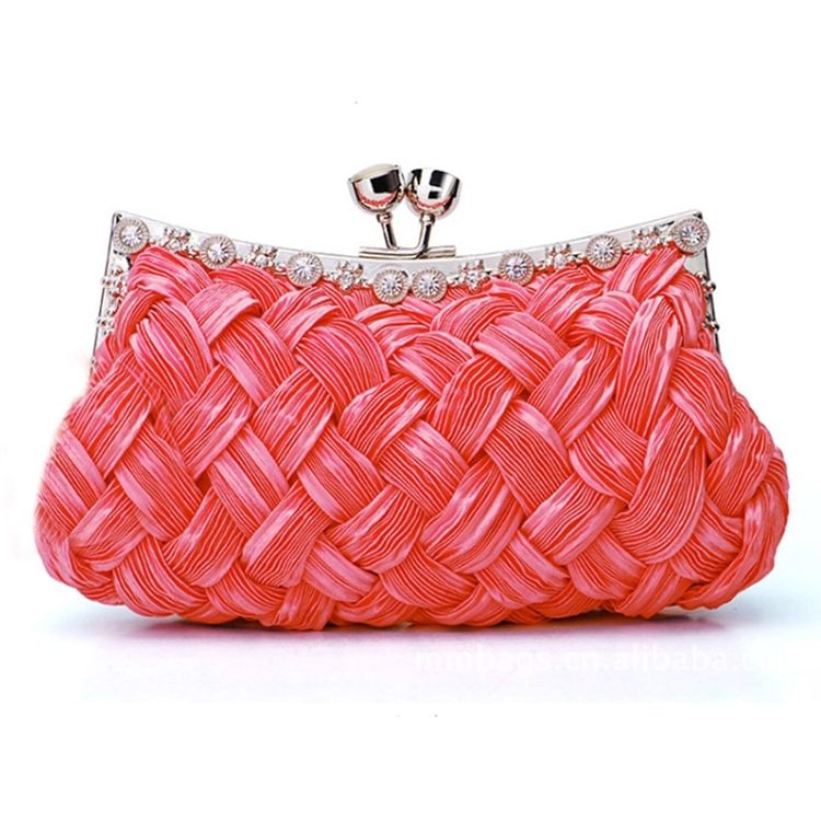 Sac À Main Élégant En Strass En Satin Pour Soirée De Mariage (7 Couleurs)