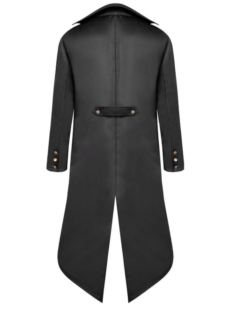 Manteau Slim Uni À Longs Boutons D'automne Pour Hommes