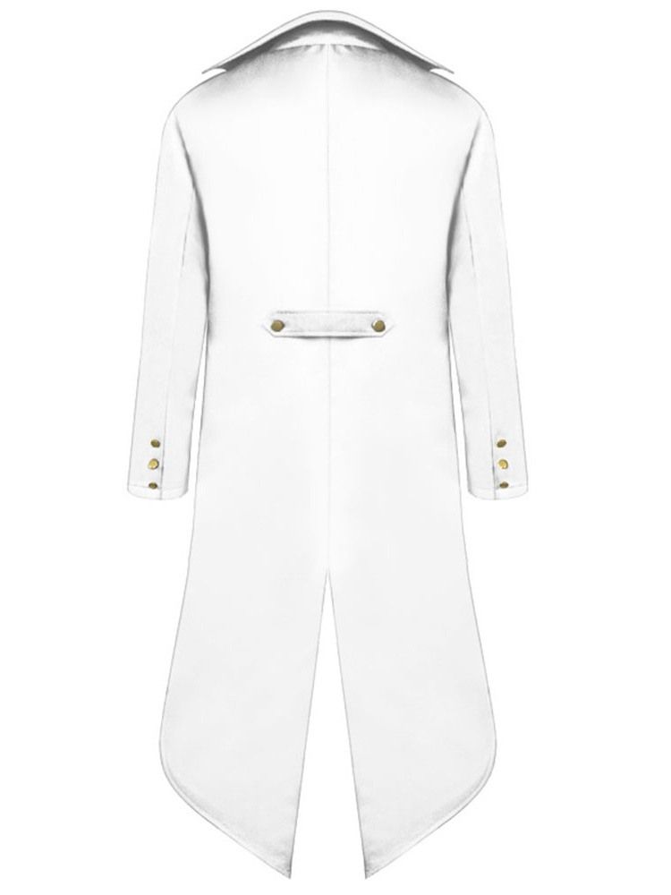 Manteau Slim Uni À Longs Boutons D'automne Pour Hommes