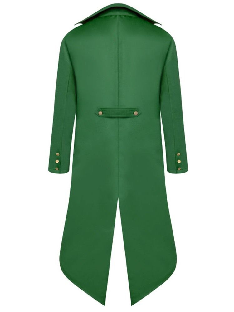 Manteau Slim Uni À Longs Boutons D'automne Pour Hommes