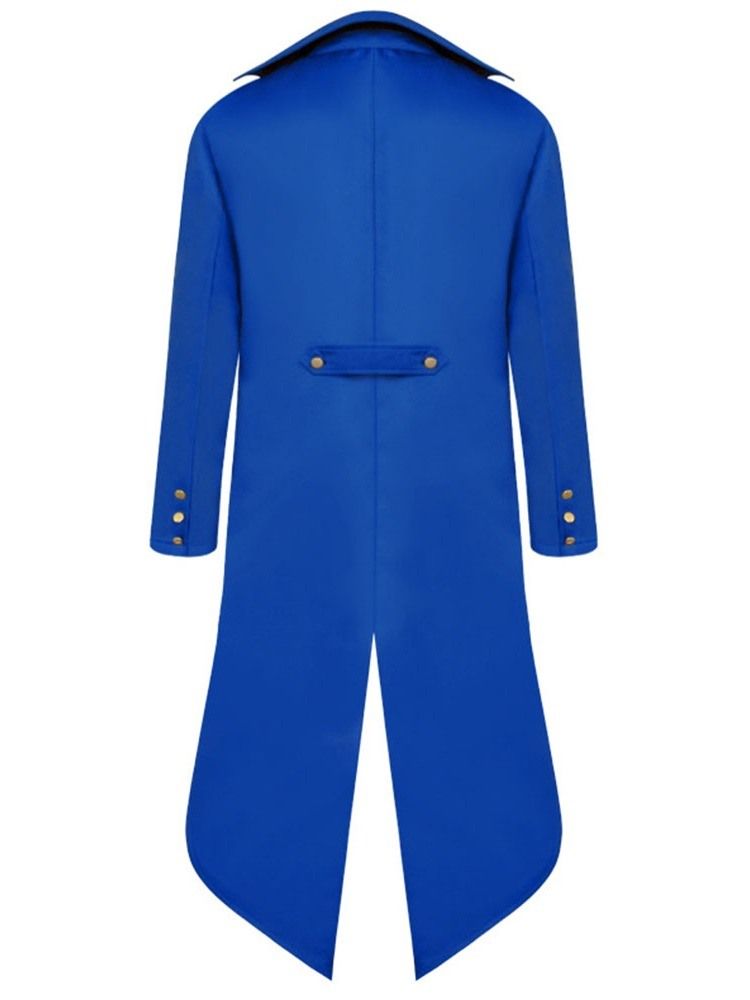 Manteau Slim Uni À Longs Boutons D'automne Pour Hommes
