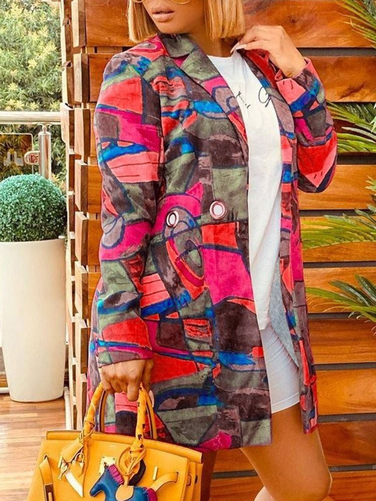 Trench-coat Slim Long À Revers Cranté Pour Femme