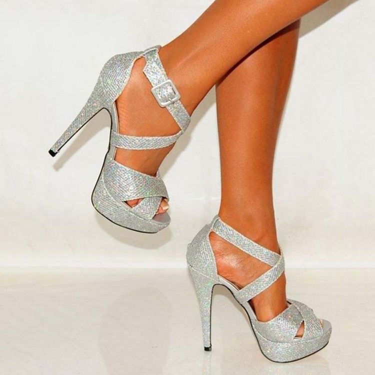 Chaussures De Bal Pour Femmes À Talons Aiguilles Et À Bout Ouvert