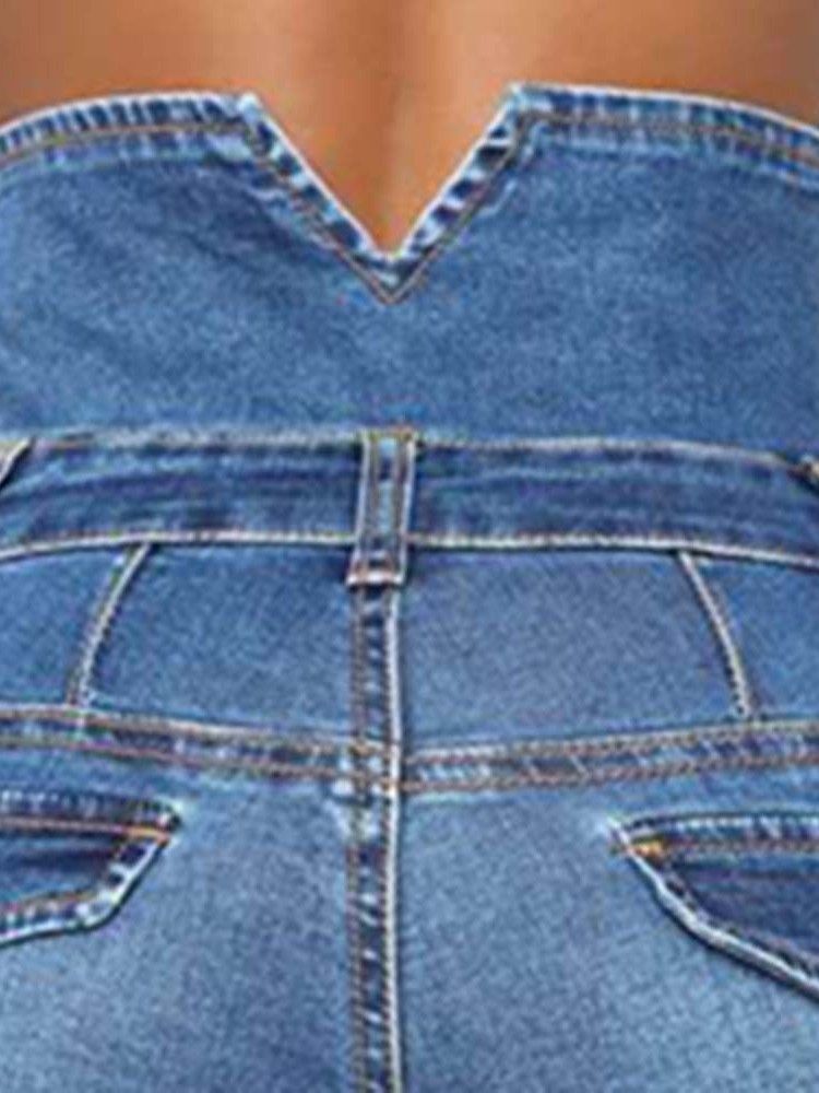 Jean Slim Taille Haute Boutonné Pour Femme
