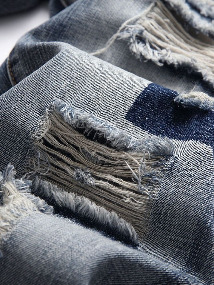 Jeans Décontractés Pour Hommes Avec Fermeture À Glissière Droite À Poche