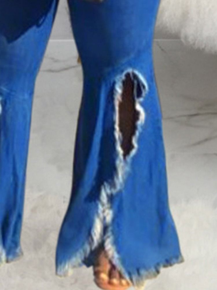Jeans À Fermeture Éclair À Taille Moyenne Et À Pattes D'éléphant Pour Femmes