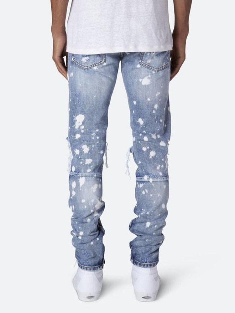 Jeans Pour Hommes Décontractés À Taille Moyenne Avec Fermeture À Glissière