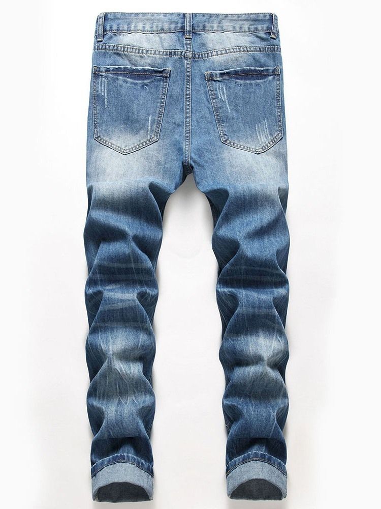 Jeans Pour Hommes À Fermeture Éclair Trou