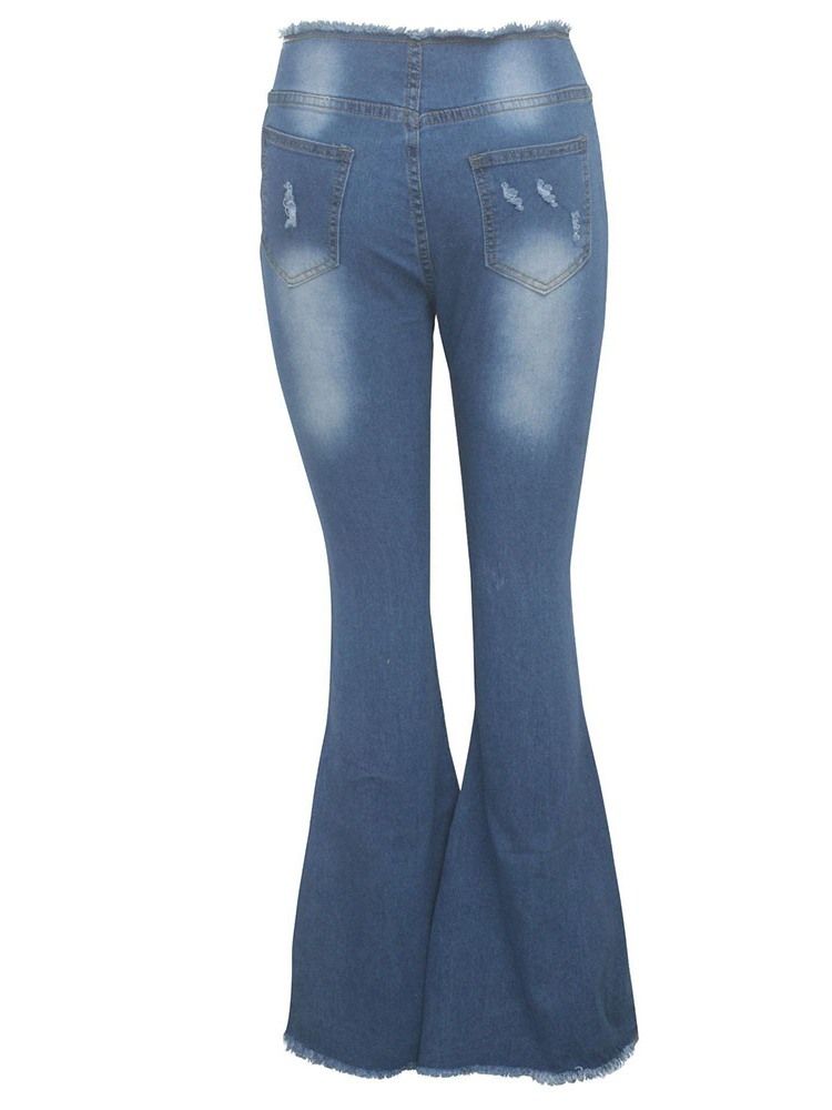 Jeans Taille Haute Slim Avec Trou À Pattes D'éléphant Pour Femmes
