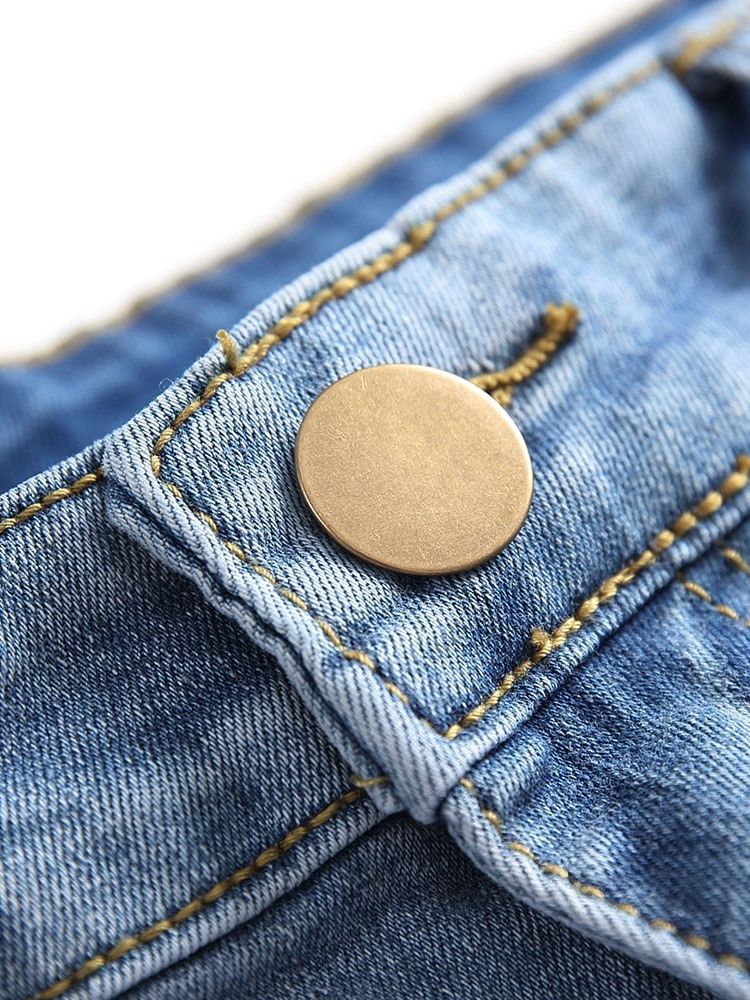 Pantalon Crayon Troué Jeans Décontractés Minces Taille Moyenne Pour Hommes